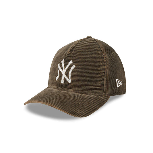 New Era - 9TWENTY A-Frame NY Yankees Washed Cord Cap - New Olive/Grey
