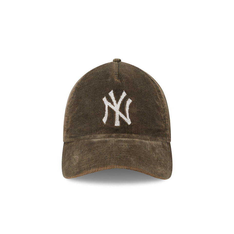 New Era - 9TWENTY A-Frame NY Yankees Washed Cord Cap - New Olive/Grey