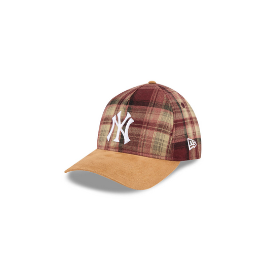 New Era - 9TWENTY® A-FRAME™ Plaid Suede New York Yankees Cap - Brown Flannel