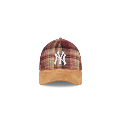 New Era - 9TWENTY® A-FRAME™ Plaid Suede New York Yankees Cap - Brown Flannel