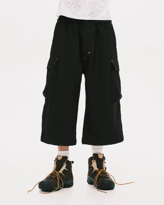 Nul1.Org - Biofrost Mix Wool Shorts - Black