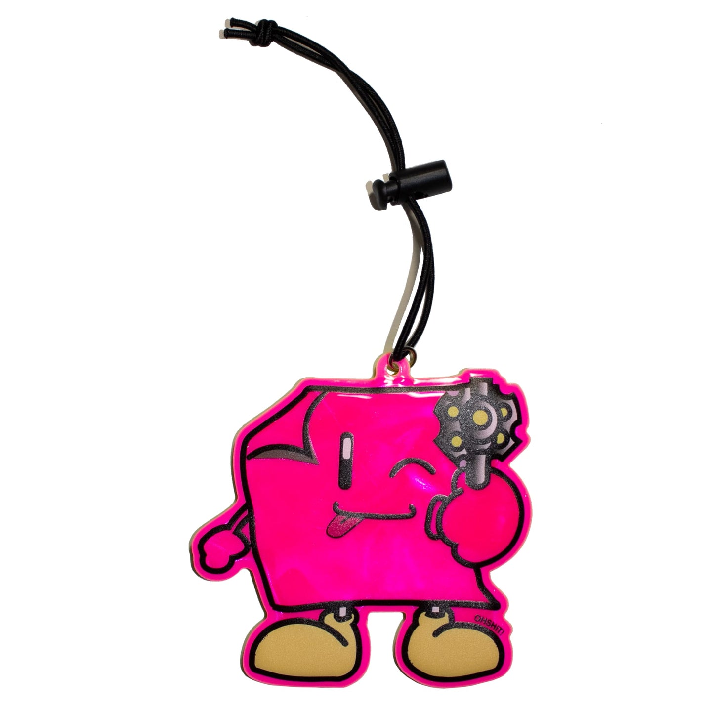 OHSHIT! - Double Sided FYPM Reflector - Pink/Yellow