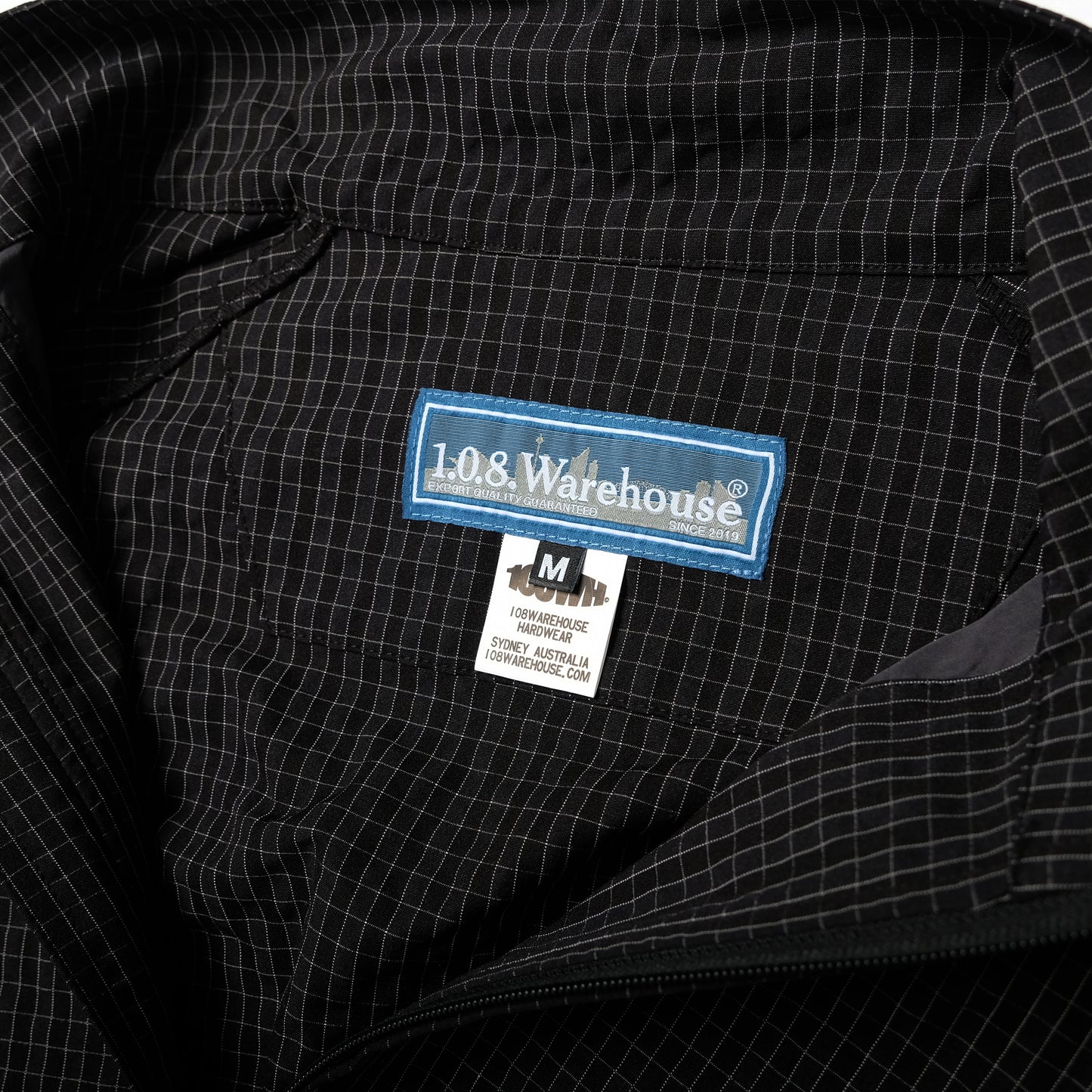 108WAREHOUSE - Zip Plaid Jacket - Black/Blue Checkered