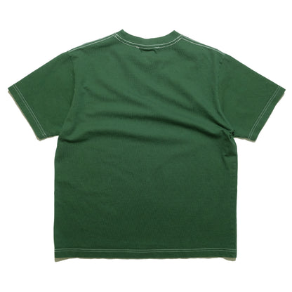 108WAREHOUSE - Contrast Stitch Heavy Logo T-Shirt - Forest Green