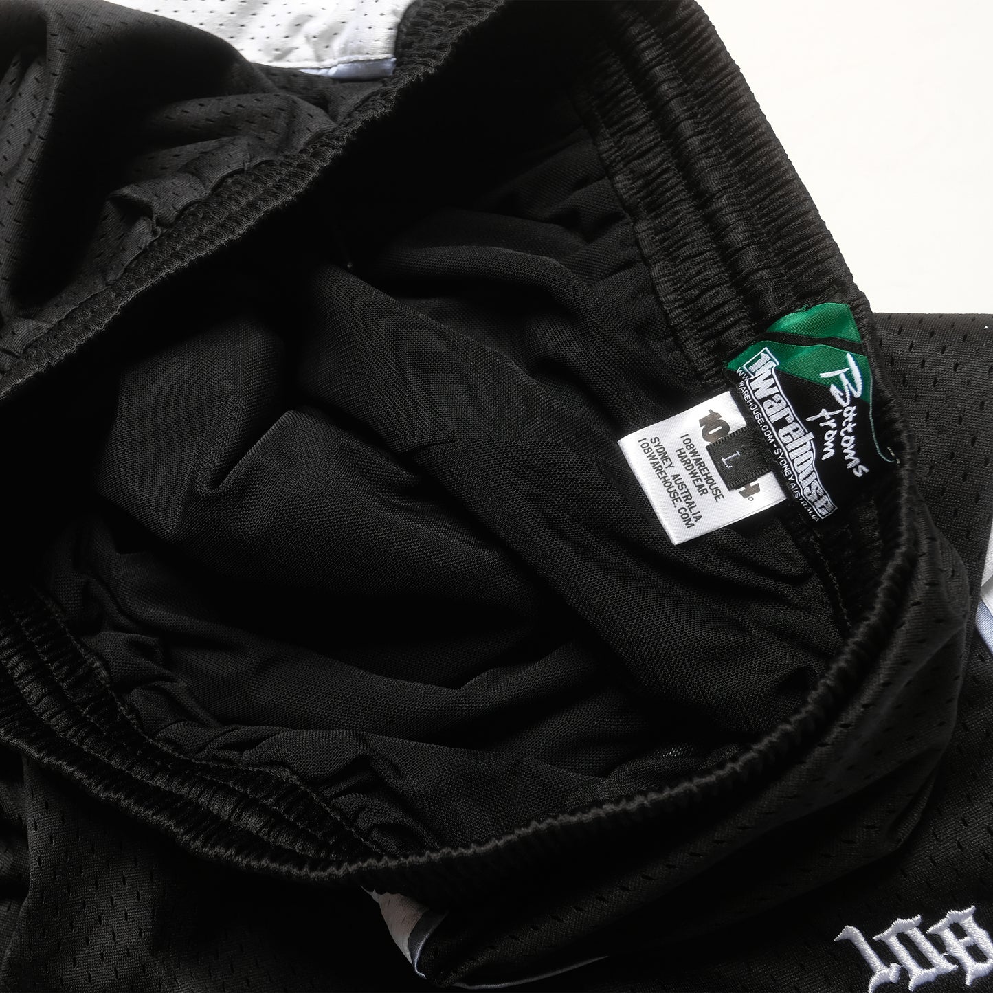 108WAREHOUSE - Two Panel Mesh Shorts - Black / White