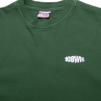 108WAREHOUSE - Contrast Stitch Heavy Logo T-Shirt - Forest Green