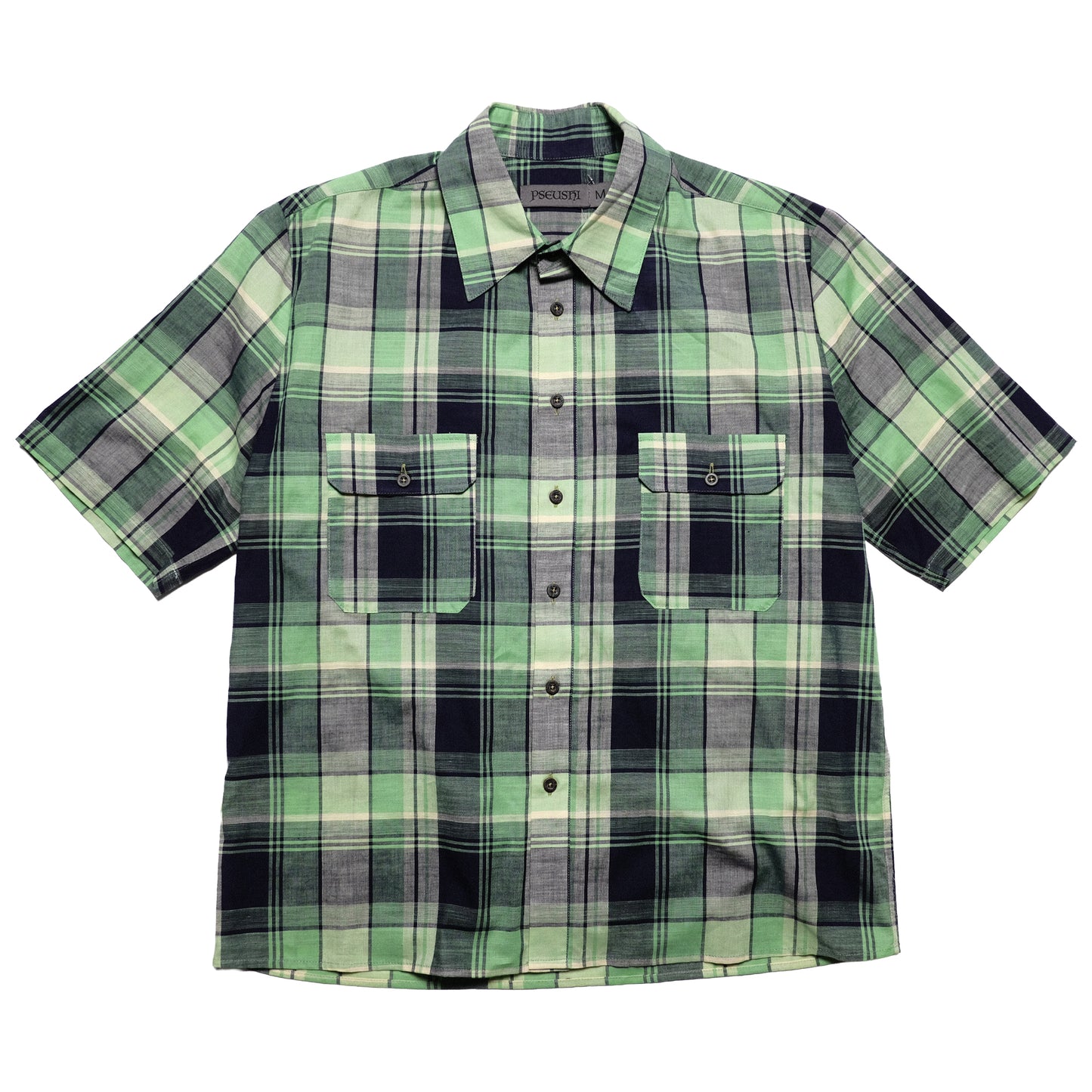 Pseushi - S/S Cottage Shirt - Navy/ Green