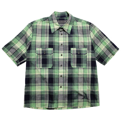 Pseushi - S/S Cottage Shirt - Navy/ Green