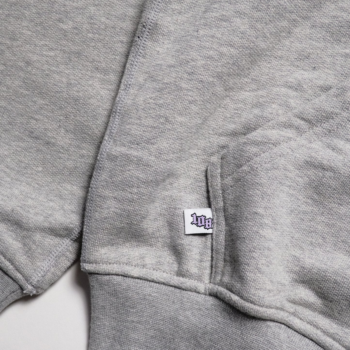 108WAREHOUSE - Cropped Zip Shop Logo Hoodie - Grey