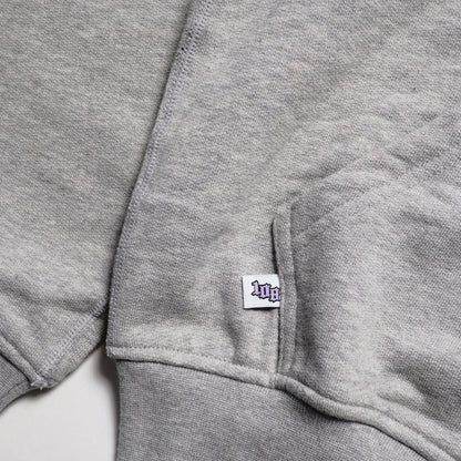 108WAREHOUSE - Cropped Zip Shop Logo Hoodie - Grey