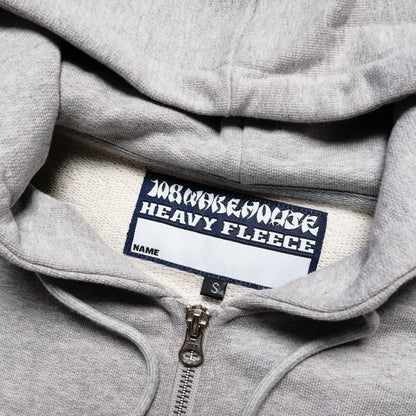 108WAREHOUSE - Cropped Zip Shop Logo Hoodie - Grey