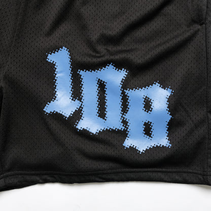 108WAREHOUSE - Big Team Logo Mesh Shorts - Black / Blue
