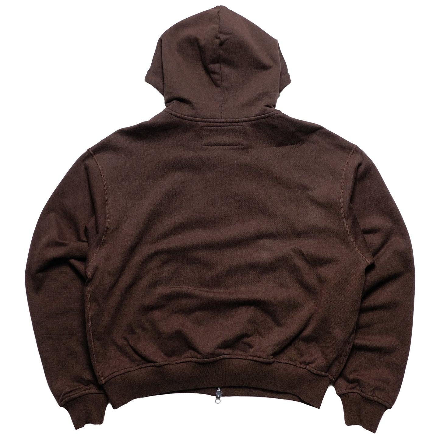 108WAREHOUSE - Cropped Zip Team Logo Hoodie - Brown