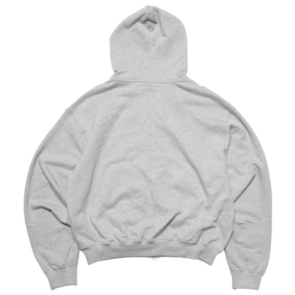 108WAREHOUSE - Cropped Zip Team Logo Hoodie - Grey