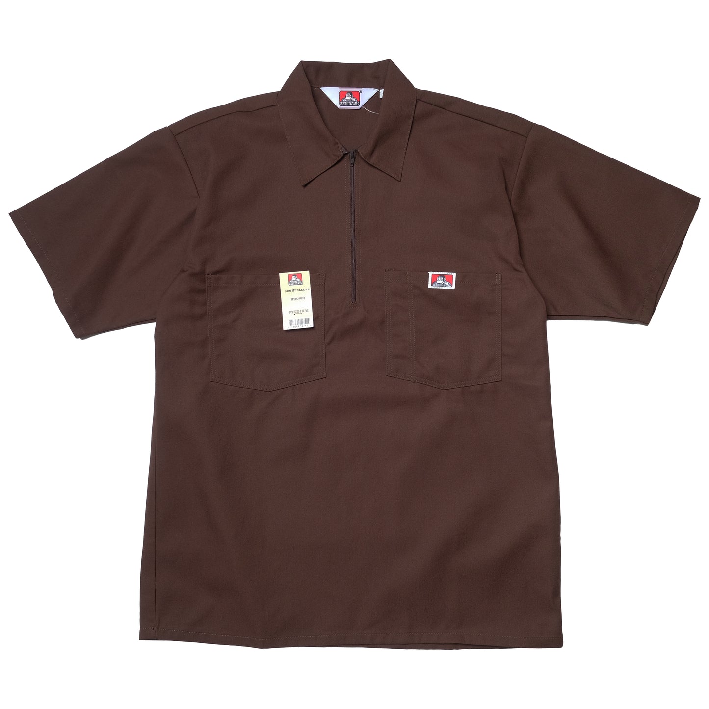 Ben Davis - Short Sleeve Half Zip Solid (Brown)