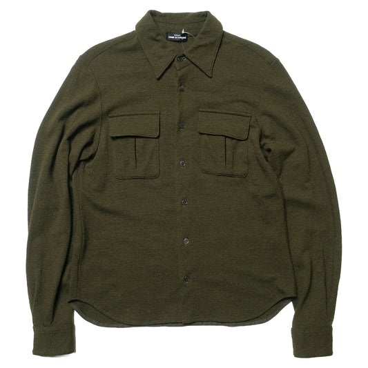 CDG Tricot Dark Green Wool Long Sleeve Shirt - 1996