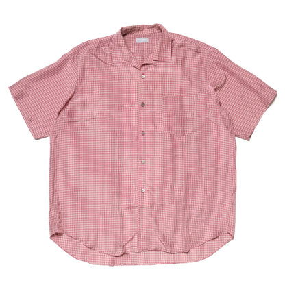 CDG Homme Burgundy Checkered S/S Shirt - 90s