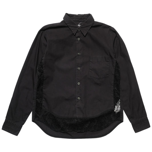 CDG Black Longsleeve Lace Shirt Black