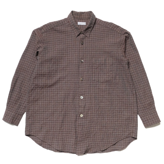 CDG Homme Brown Wool Checkered Shirt - 90s