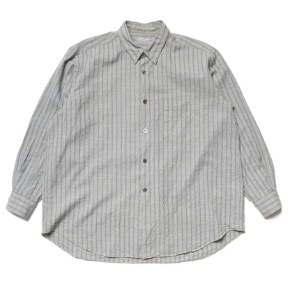 CDG Homme Grey Striped Long Sleeve Shirt - 90s