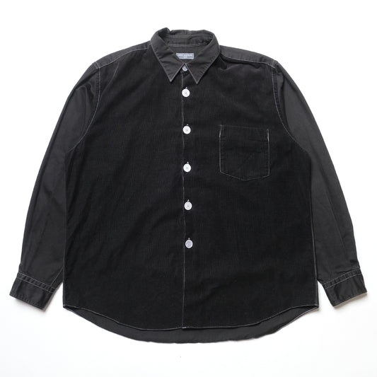 CDG Homme Black Contrasted Cord/Cotton Shirt - 00s