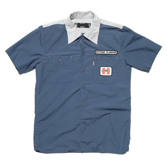 Hysteric Glamour 2-Tone Blue Short Sleeve Shirt