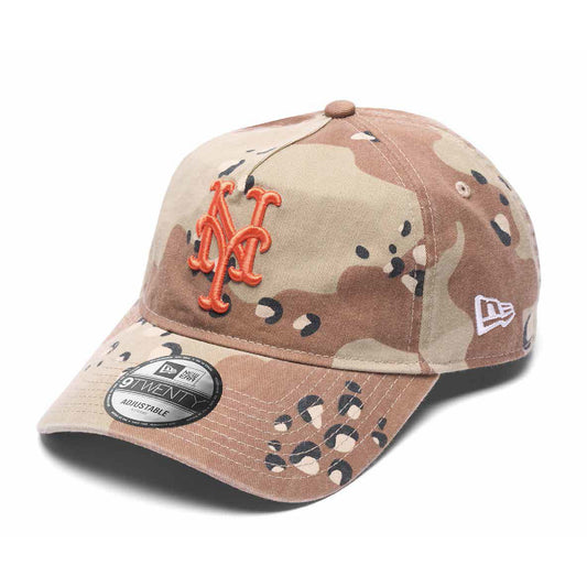 New Era - 9TWENTY A-Frame NY Mets Cap - Washed Desert Camo