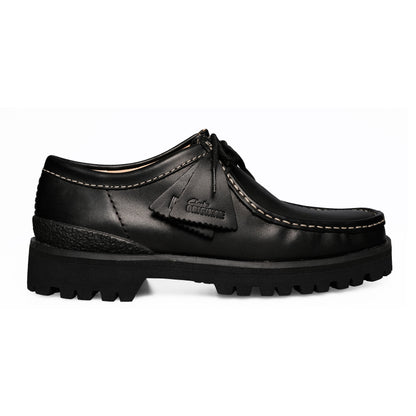 Clarks Originals - Wallabee Yukoner Black Leather White Stitching - Black