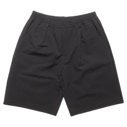 108WAREHOUSE - Plaid Crinkled Nylon Utility Shorts - Black / Blue