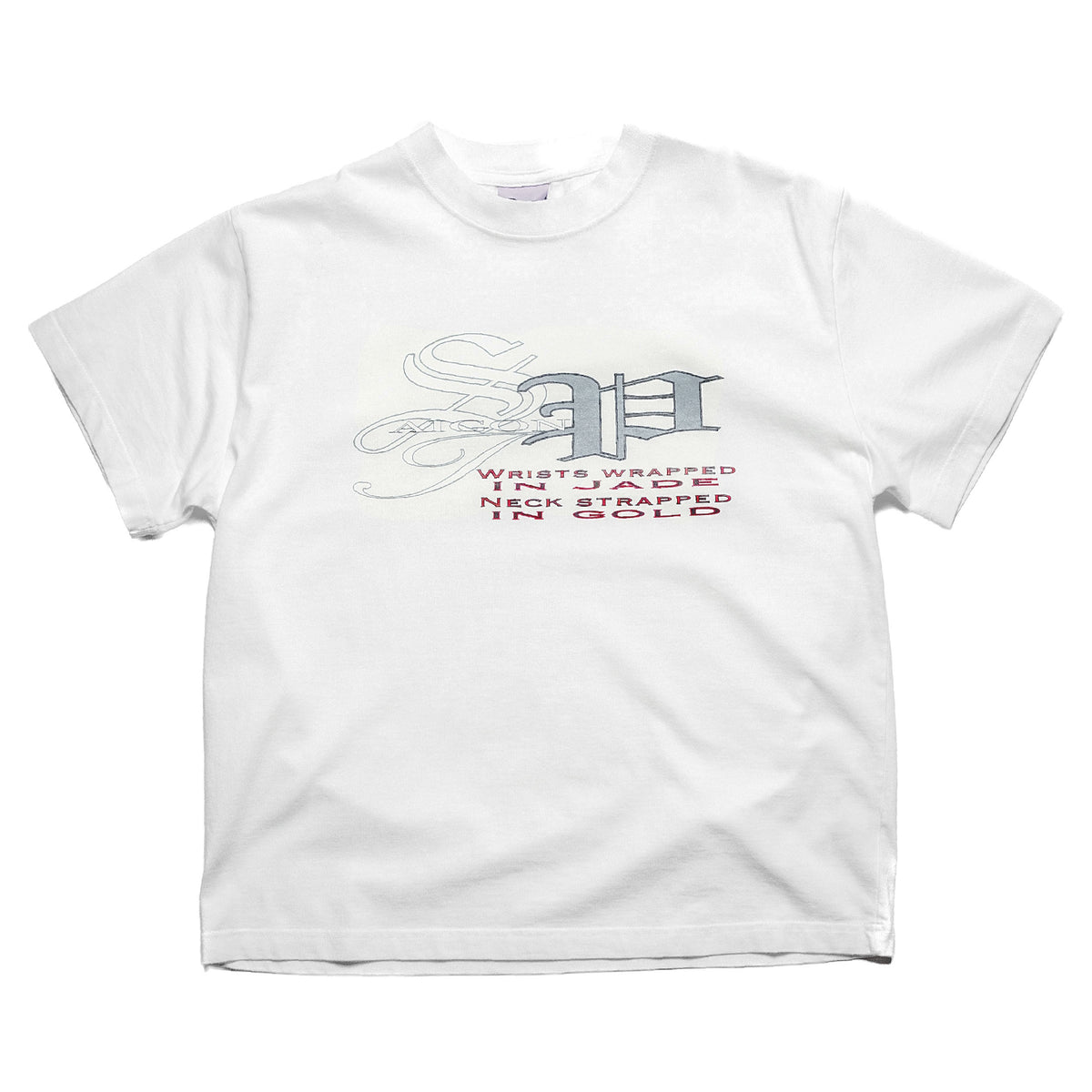 Saigon Posse - Jade and Gold Tee - White