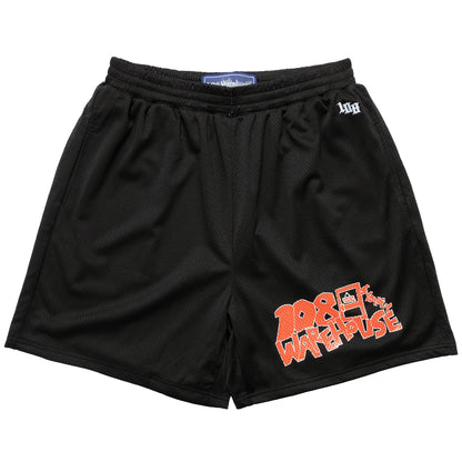 108WAREHOUSE - Orange Door Logo Mesh Shorts - Black