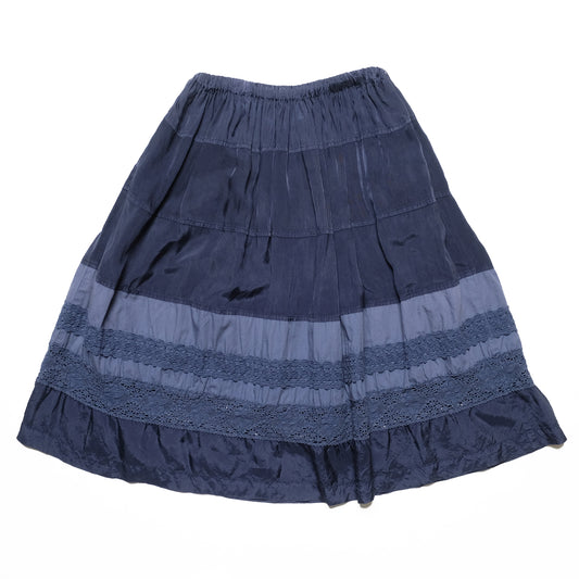 CDG Tricot Navy Mixed Pattern Skirt