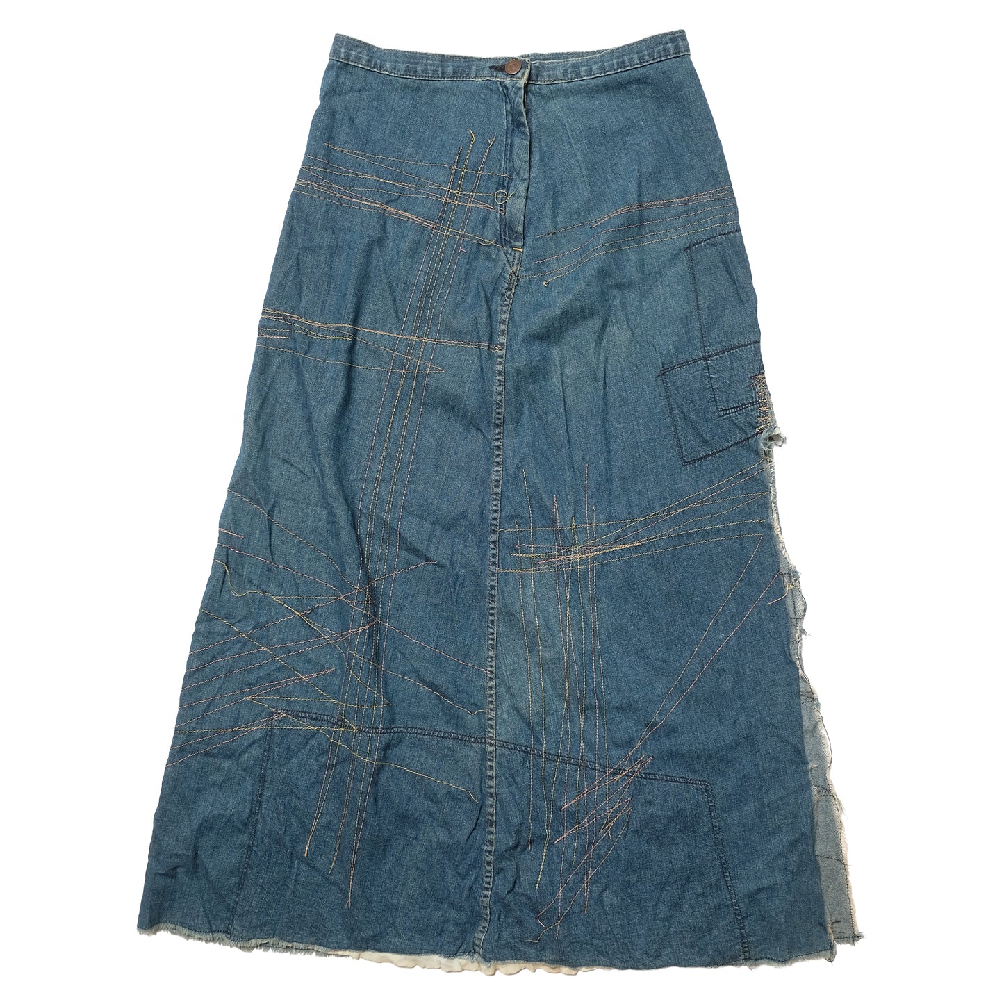 Hysteric Glamour Pleated/ Embroided Denim Skirt