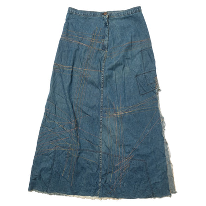Hysteric Glamour Pleated/ Embroided Denim Skirt