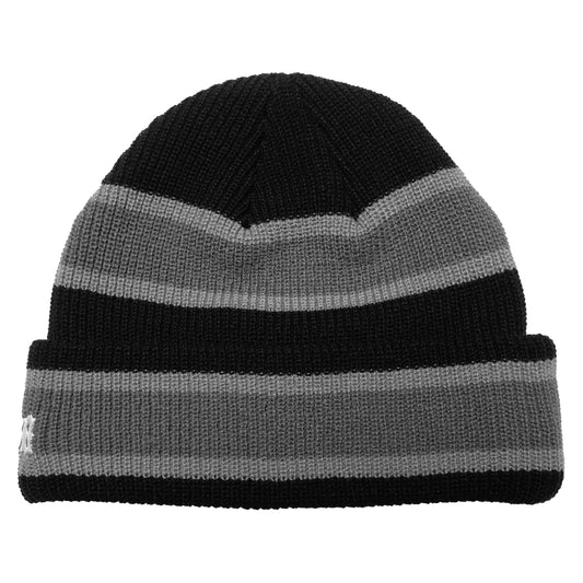 108WAREHOUSE - 2 Stripe Beanie - Black/Grey