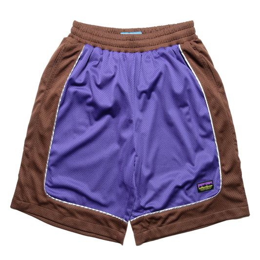 108WAREHOUSE - Two Panel Mesh Shorts - Purple/Brown