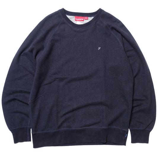 Supreme Heathered Crewneck (2013) - Navy Heather - Large