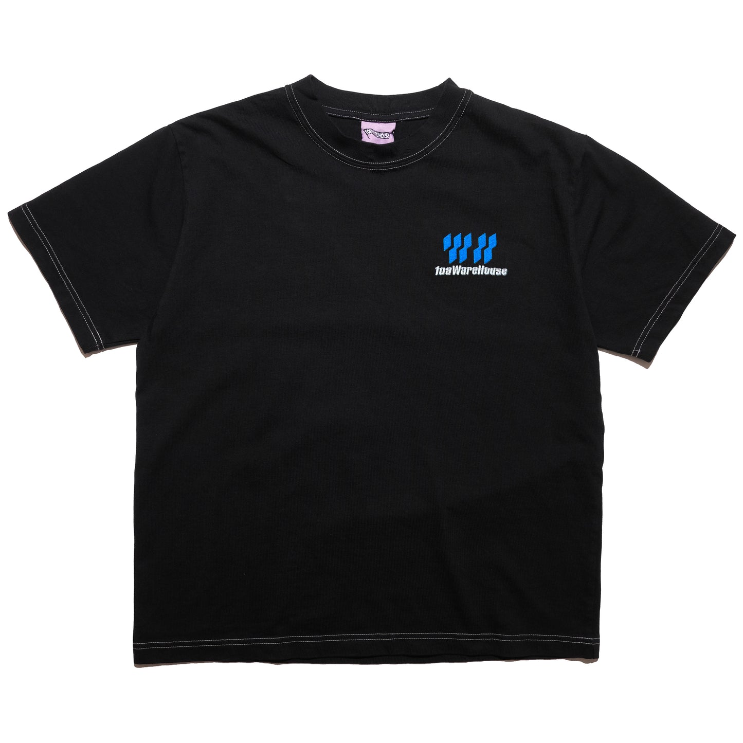 108WAREHOUSE - Contrast Stitch T-Shirt - Overdyed Black