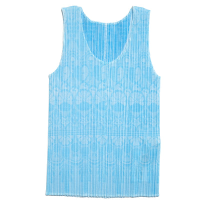 Issey Miyake Pleats Please Blue Sleeveless Top