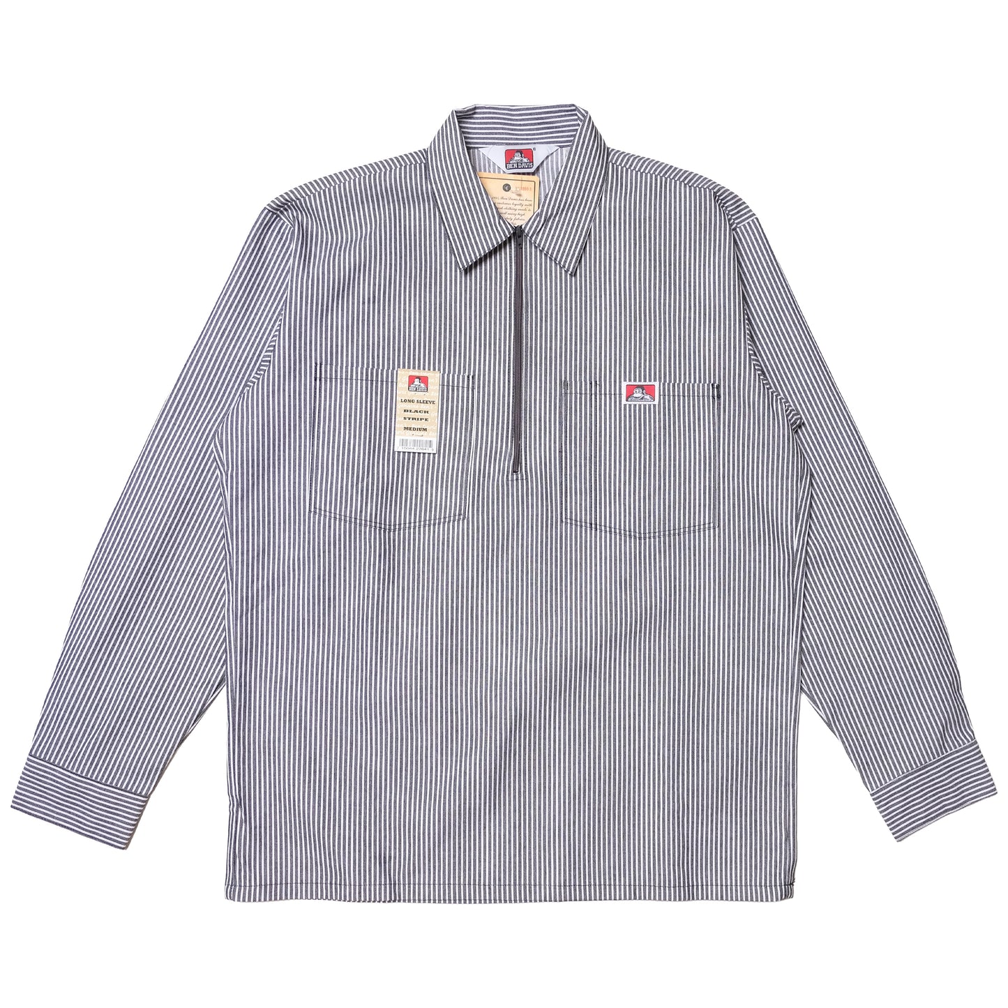 Ben Davis - LS Half Zip Stripe (Black)