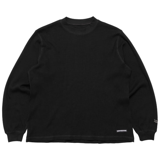108WAREHOUSE - Waffle Knit Long Sleeve - Black