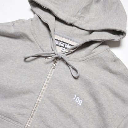 108WAREHOUSE - Cropped Zip Team Logo Hoodie - Grey