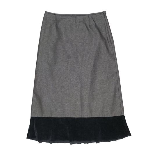 CDG Tricot Black Denim Contrasted Hem Skirt