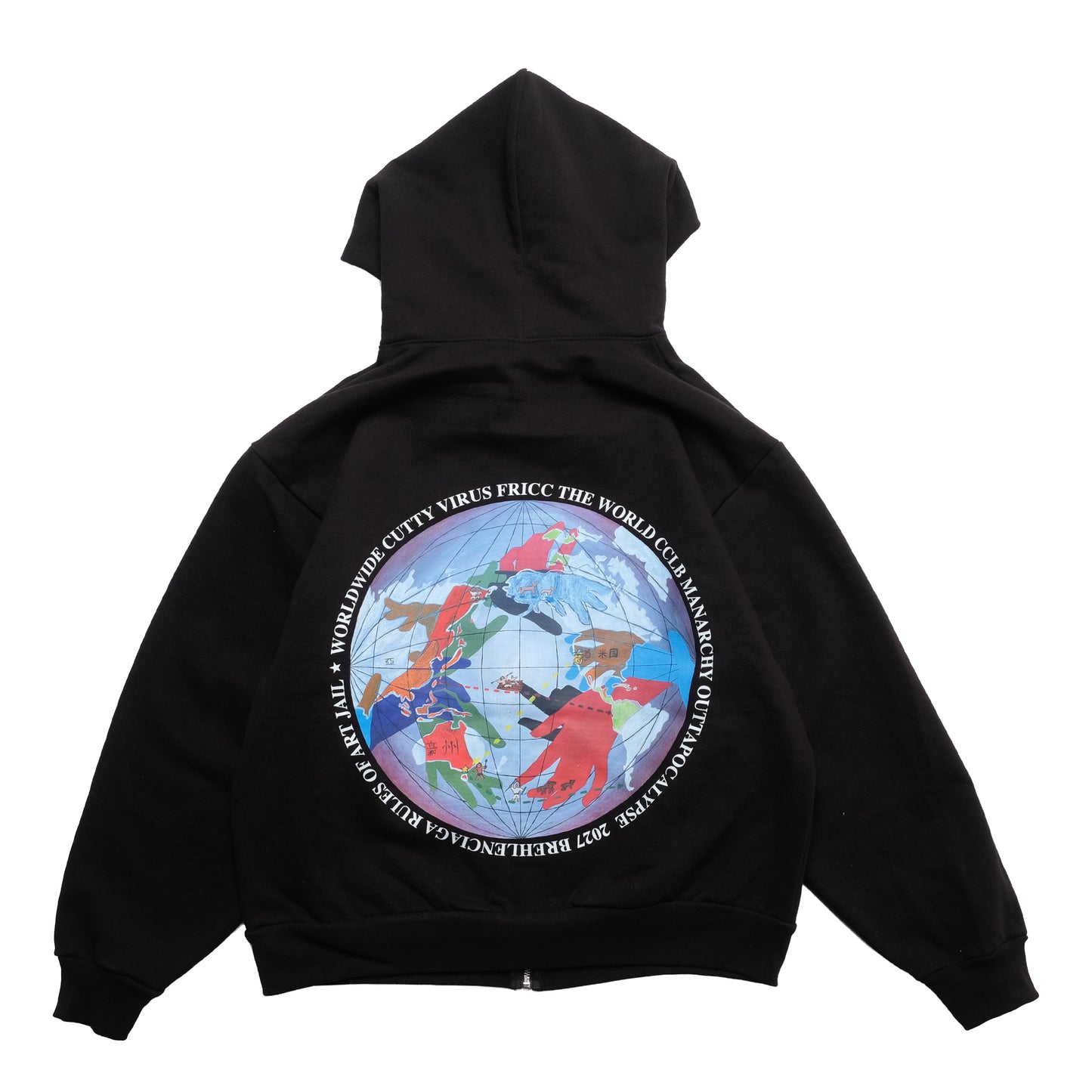 coogidowntothesex - World Wide Cutty Virus Zip Hoodie - Black