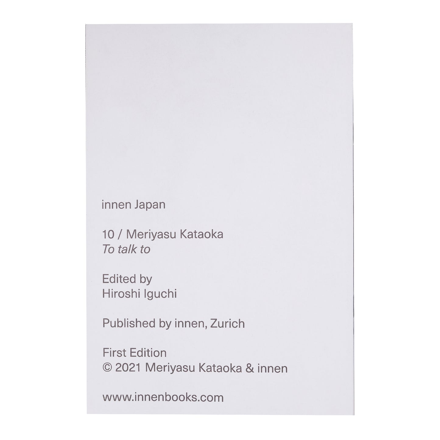 Innen - Meriyasu Kataoka - To talk to