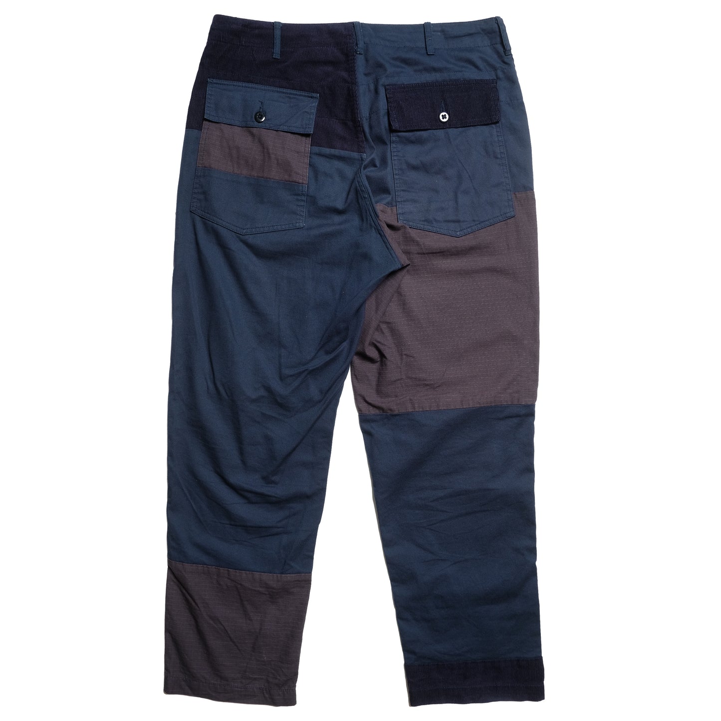 Engineered Garments Navy Patchwork Trousers