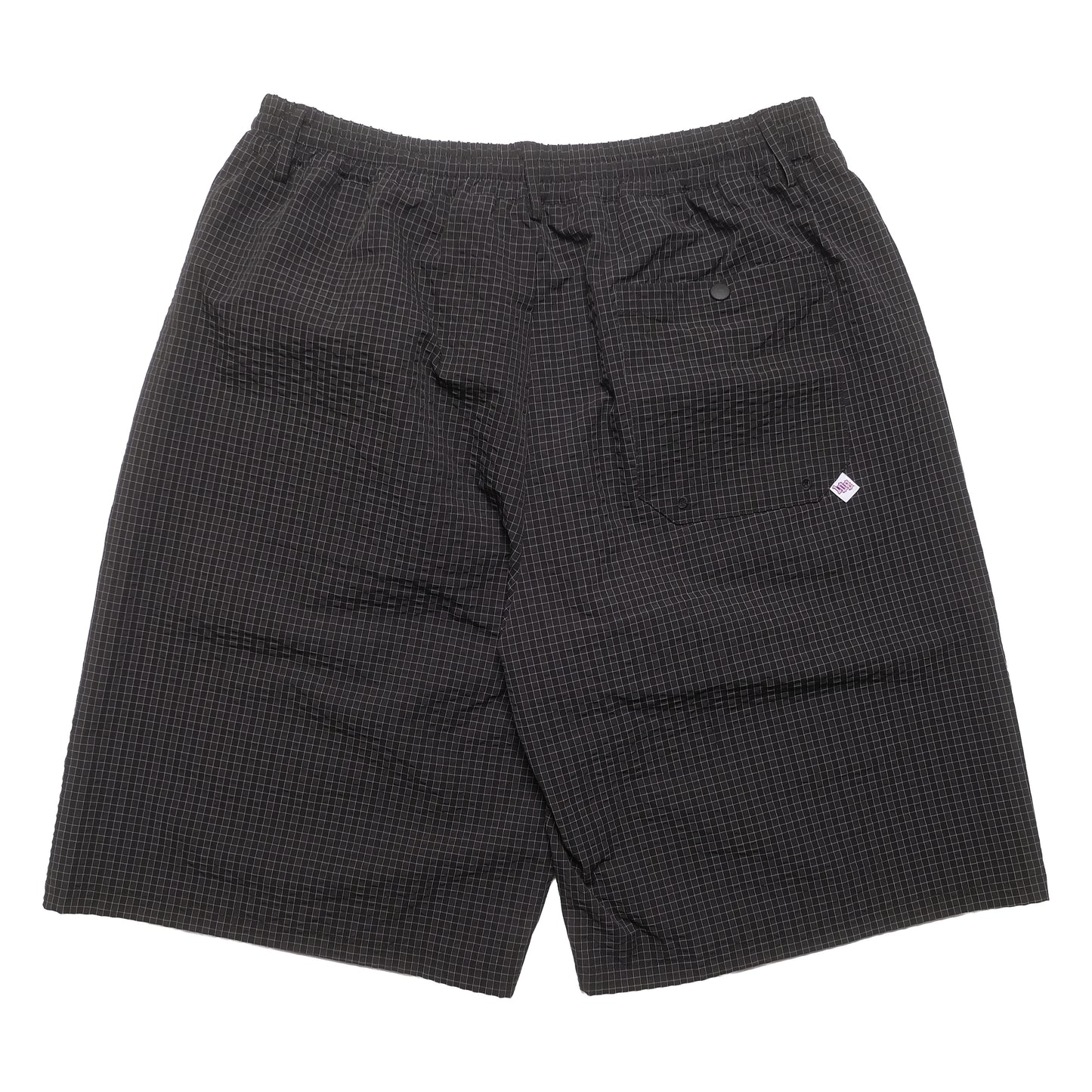 108WAREHOUSE - Plaid Crinkled Nylon Utility Shorts - Black / Blue