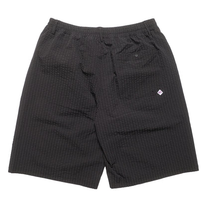 108WAREHOUSE - Plaid Crinkled Nylon Utility Shorts - Black / Blue