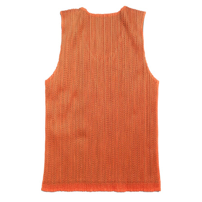 Issey Miyake Pleats Please Khaki/Orange Reversible Top