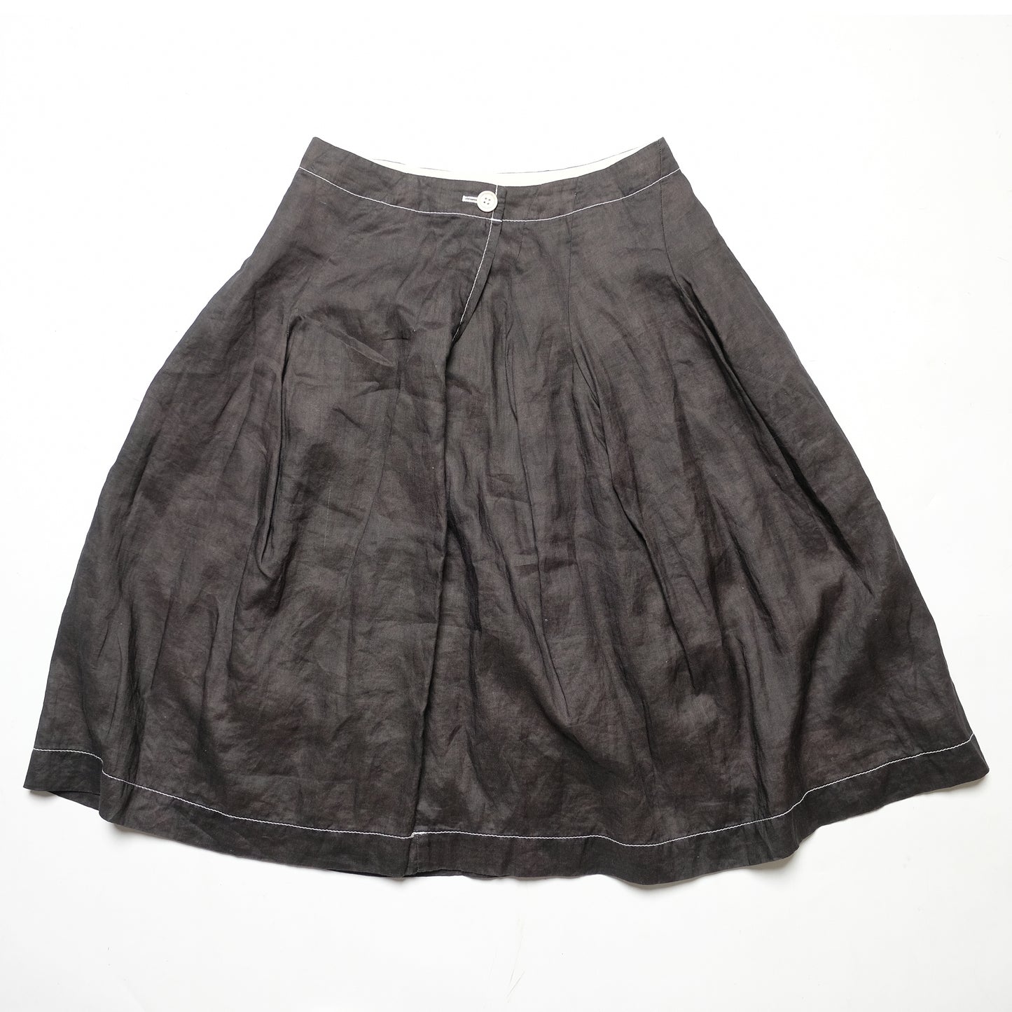 CDG Tricot Charcoal Linen Skirt